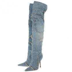 Dolce and Gabbana Denim Over the Knee Boots Size 37