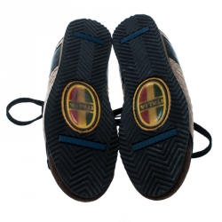 Dolce and Gabbana Tri Color Suede and Velvet Lace Up Sneakers Size 40