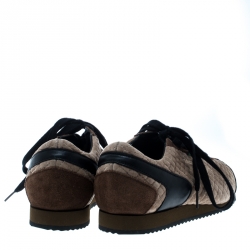 Dolce and Gabbana Tri Color Suede and Velvet Lace Up Sneakers Size 40
