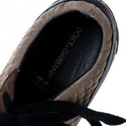 Dolce and Gabbana Tri Color Suede and Velvet Lace Up Sneakers Size 40