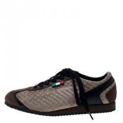 Dolce and Gabbana Tri Color Suede and Velvet Lace Up Sneakers Size 40