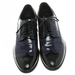 مملوكة مسبقًا حذاء أوكسفورد ديربي دولتشي آند غابانا جلد بروغي ثنائي اللون مقاس 42.5