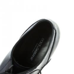 مملوكة مسبقًا حذاء أوكسفورد ديربي دولتشي آند غابانا جلد بروغي ثنائي اللون مقاس 42.5