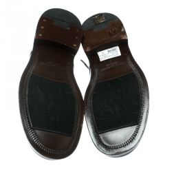 مملوكة مسبقًا Dolce and Gabbana Black Leather San Pietro Lace Up Derby Size 40