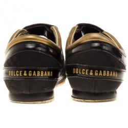 Pre Owned Dolce and Gabbana Black Patent Sneakers Size 42