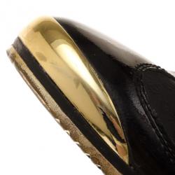 Pre Owned Dolce and Gabbana Black Patent Sneakers Size 42