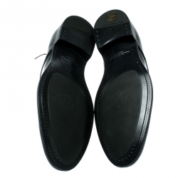 Pre Owned Dolce and Gabbana Black Leather Lace Up Derby Size 45