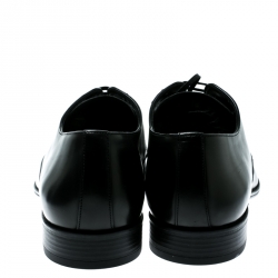 Pre Owned Dolce and Gabbana Black Leather Lace Up Derby Size 45