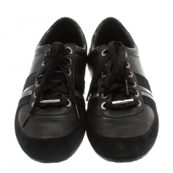 Pre Owned Dolce And Gabbana Black Suede & Leather Low Top Sneakers Size 43