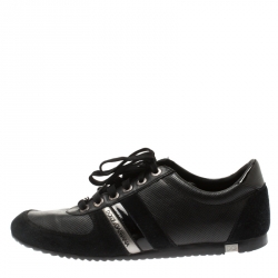 Pre Owned Dolce And Gabbana Black Suede & Leather Low Top Sneakers Size 43