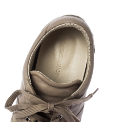 Dolce and Gabbana Beige Suede/Leather Lace Up Sneakers Size 42