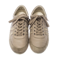 Dolce and Gabbana Beige Suede/Leather Lace Up Sneakers Size 42