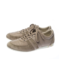 Dolce and Gabbana Beige Suede/Leather Lace Up Sneakers Size 42