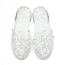 مملوكة مسبقًا  حذاء رياضي دولتشي أند غابانا برباط مرصع قلب جلد أبيض مقاس 44