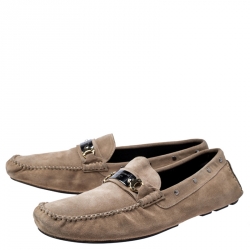 مملوكة مسبقًا حذاء لوفرز دولتشي اند غابانا بشعار معدن سويدي بيج مقاس 44