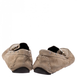 مملوكة مسبقًا حذاء لوفرز دولتشي اند غابانا بشعار معدن سويدي بيج مقاس 44