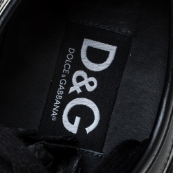 مملوكة مسبقًا حذاء رياضي دولتشي أند غابانا بحافة منخفضة جلد وسويدي أسود مقاس 43