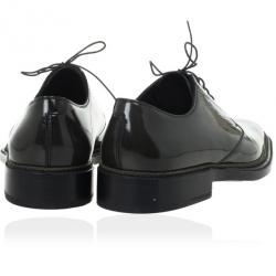 Dolce and Gabbana Grey Patent Lace Up Oxfords Size 42.5
