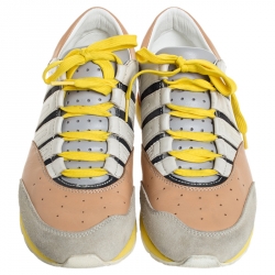 مملوكة مسبقًا Dolce & Gabbana Multicolor Suede Leather Parkour Low Top Sneakers Size 42