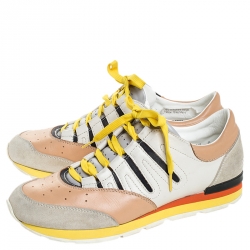 مملوكة مسبقًا Dolce & Gabbana Multicolor Suede Leather Parkour Low Top Sneakers Size 42