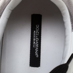 Dolce and Gabbana White/Black Leather Portofino Low Top Sneakers Size 42