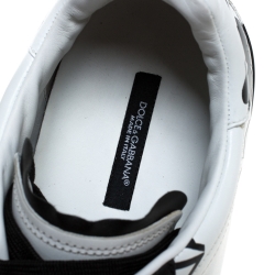 Pre Owned  37.5 حذاء رياضي دولتشي أند غابانا  بورتوفينو جلد أسود/ أبيض مقاس 43