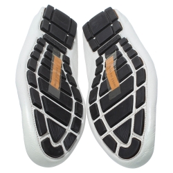 Pre Owned Dolce & Gabbana White Leather Driving Horsebit Slip On Loafers Size 44.5 