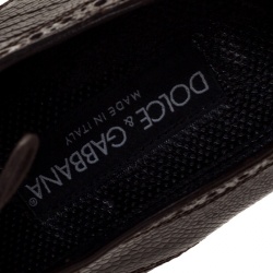 Pre Owned Dolce & Gabbana Brown Ostrich Leather Brogues Lace Up Derby Size 41.5