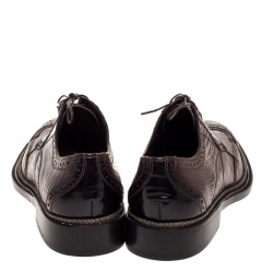 Pre Owned Dolce & Gabbana Brown Ostrich Leather Brogues Lace Up Derby Size 41.5