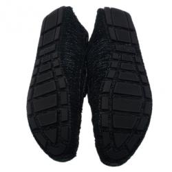 Pre Owned Dolce and Gabbana Black Woven Suede Loafers Size 42