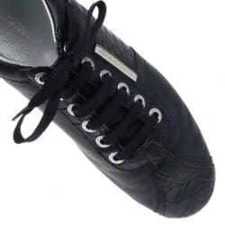 Pre Owned حذاء رياضي دولتشي أند غابانا لافتة الشعار جلد أسود مقاس 42.5