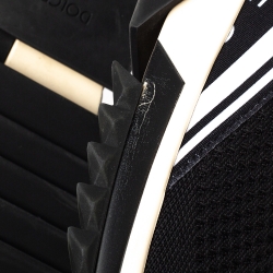 Pre Owned  Dolce & Gabbana White/Black Stretch Fabric Logo Sorrento Slip On Sneakers Size 42