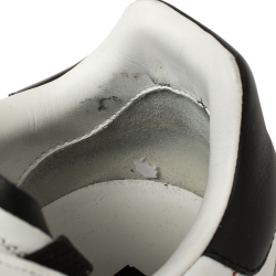 Dolce and Gabbana White/Black Leather Portofino Lace-Up Sneakers Size 41