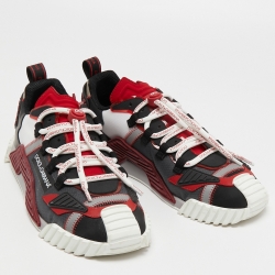 Pre Owned Dolce & Gabbana Tricolor Nylon and Leather NS1 Sneakers Size 43