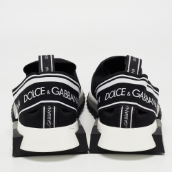 Pre Owned Dolce & Gabbana Black Knit Fabric Sorrento Sneakers Size 44