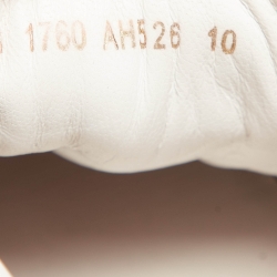 مملوكة مسبقًا Dolce & Gabbana White/Burgundy Leather Portifino Sneakers Size 44 