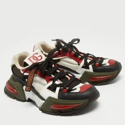 Pre Owned Dolce & Gabbana Multicolor Leather and Nylon Airmaster Sneakers Size 43