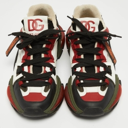 Pre Owned Dolce & Gabbana Multicolor Leather and Nylon Airmaster Sneakers Size 43