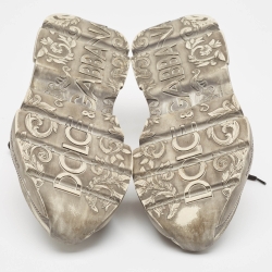 Pre Owned Dolce & Gabbana Grey Textured Suede Low Top Sneakers Size 44