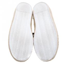 Pre Owned Dolce And Gabbana Blue Canvas Riga Espadrille Lace Up Sneakers Size 43