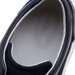Pre Owned Dolce And Gabbana Blue Canvas Riga Espadrille Lace Up Sneakers Size 43