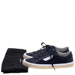 Pre Owned Dolce And Gabbana Blue Canvas Riga Espadrille Lace Up Sneakers Size 43