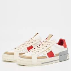 Pre Owned Dolce & Gabbana Multicolor Leather and Rubber Custom 2.Zero Low Top Sneakers Size 44