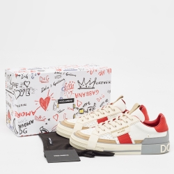 Pre Owned Dolce & Gabbana Multicolor Leather and Rubber Custom 2.Zero Low Top Sneakers Size 44