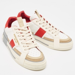 Pre Owned Dolce & Gabbana Multicolor Leather and Rubber Custom 2.Zero Low Top Sneakers Size 44