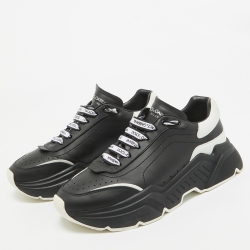 Pre Owned Dolce & Gabbana Black/White Leather Daymaster Low Top Sneakers Size 40