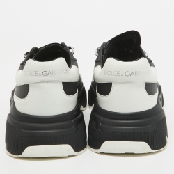 Pre Owned Dolce & Gabbana Black/White Leather Daymaster Low Top Sneakers Size 40