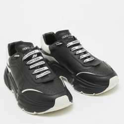 Pre Owned Dolce & Gabbana Black/White Leather Daymaster Low Top Sneakers Size 40