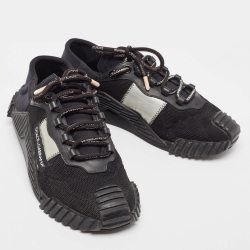 Pre Owned Dolce & Gabbana Black Mesh and Neoprene Ns1 Sneakers Size 42