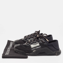 Pre Owned Dolce & Gabbana Black Mesh and Neoprene Ns1 Sneakers Size 42